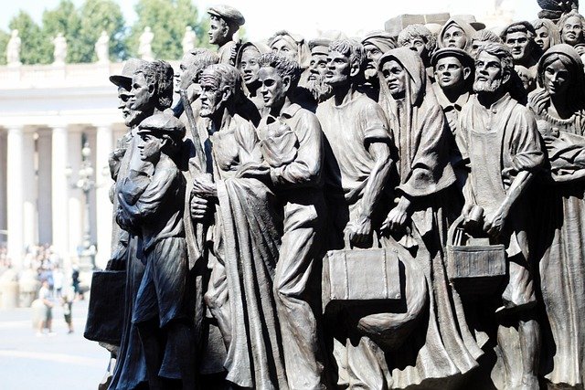 angels unaware, monument, immigrants, emigration, angels, statues, vatican, sculpture, landmark, immigrants, emigration, emigration, emigration, emigration, emigration